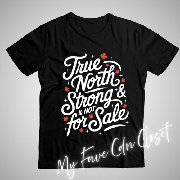 NEW**YOUTH Black True North Canadian T-shirt**unisex sizing - Picture 1 of 2